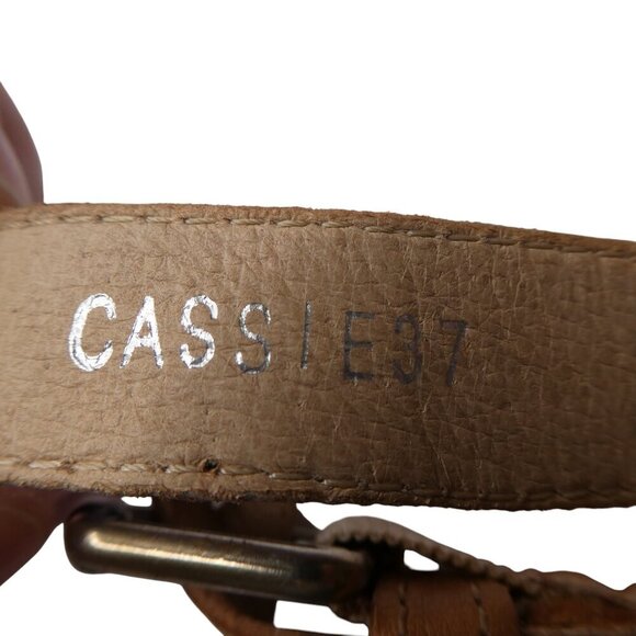 Miz Mooz Cassie Brown Leather Open Toe Strappy Heeled Sandals Womens 37 US 7 - Picture 13 of 14